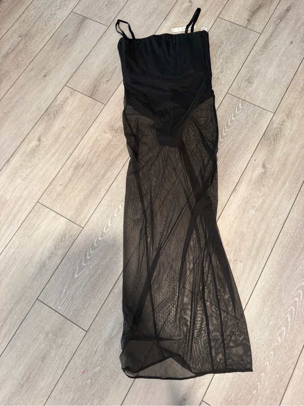 Black Mesh Maxi dress with corset body suit